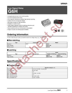 G6H-2-DC3 datasheet  